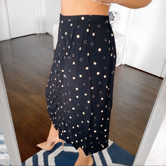 🔘 MARKS & SPENCER BLACK HIGH WAIST POLKA DOT SKIRT! - Picture 2 of 8